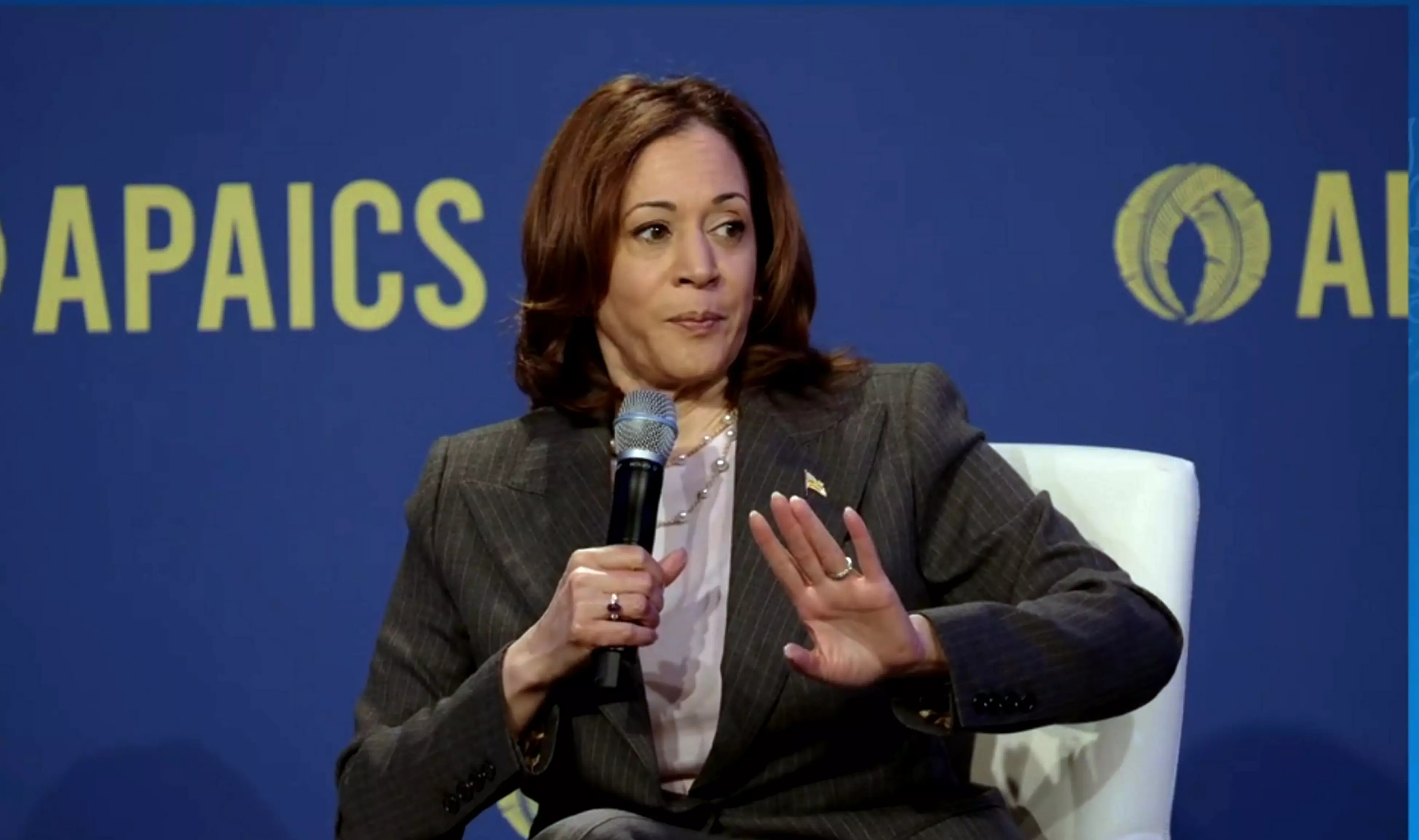 Kamala Harris says her aim is to defeat Donald Trump in November Kamala Harris says her aim is to defeat Donald Trump in November