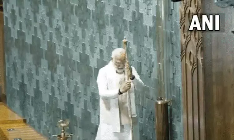 PM Modi installs ‘Sengol’ in new Parliament House