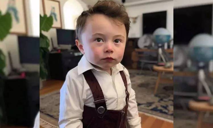 Elon Musk reacts to his AI-generated baby pic