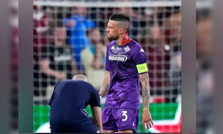 Fiorentina’s captain Biraghi suffers head injury in final against West Ham United