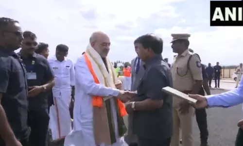 Amit Shah arrives in Vellore, set to attend public meeting