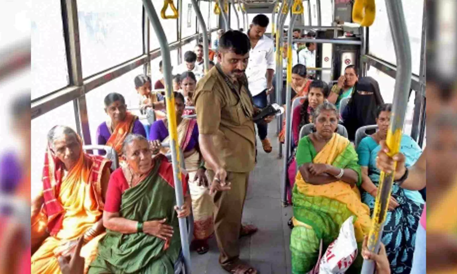 Women turn out in big numbers after free bus travel scheme launched in Ktaka