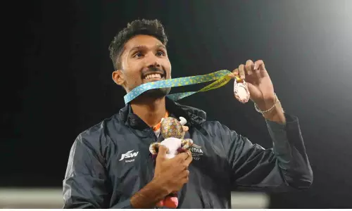Tejaswin clinches gold medal, breaches decathlon Asian Games qualifying mark