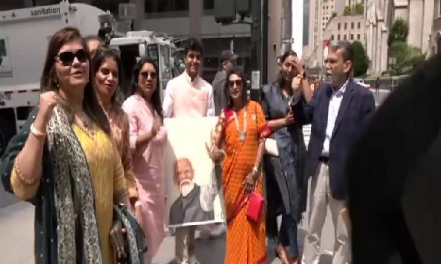 Indian diaspora excited to greet PM Modi, waits outside his hotel in New York