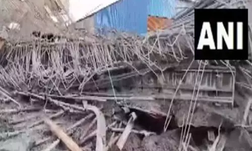 8 injured as flyover slab collapses in Hyderabads LB Nagar