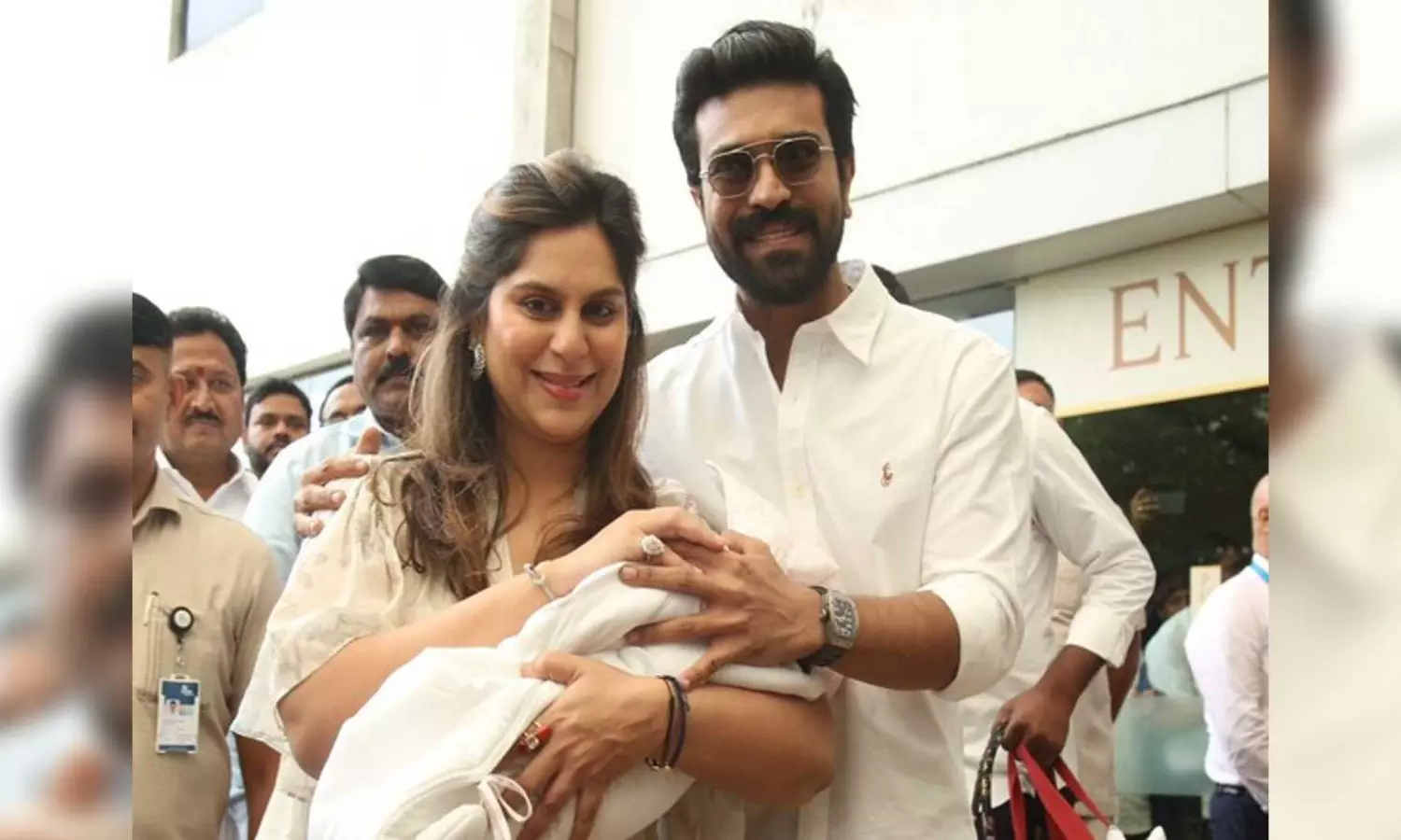 Ram Charan, Upasana Konidela make first public appearance with newborn daughter