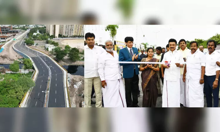 Stalin inaugurates Chengai Sivam bridge in Perambur Stalin inaugurates Chengai Sivam bridge in Perambur