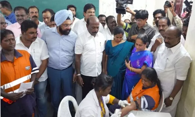 Ma Subramanian kickstarts medical camp for sanitary workers Ma Subramanian kickstarts medical camp for sanitary workers