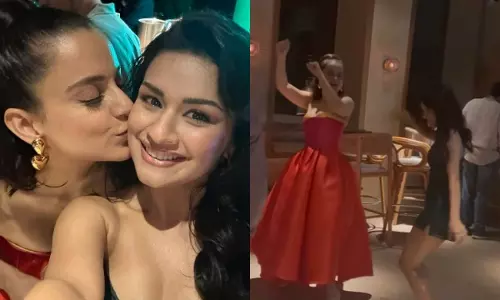 Kangana grooves with Avneet at Tiku weds Sheru success party