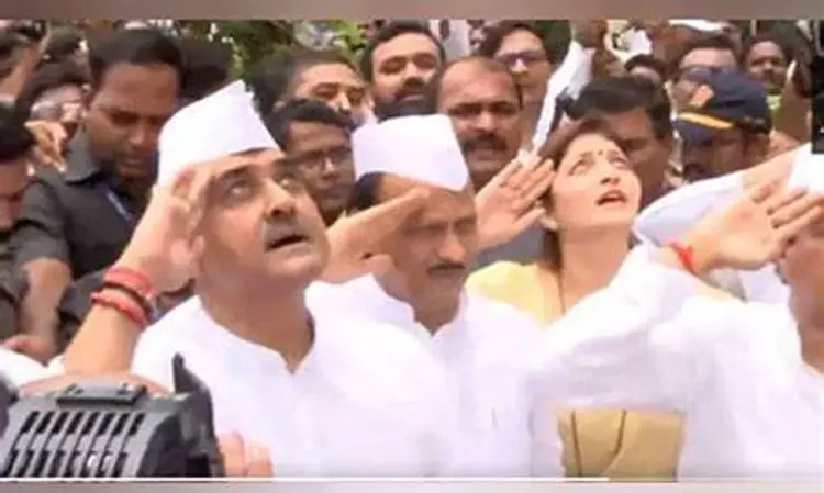 NCP crisis: Ajit Pawar unfurls party flag ahead of meeting NCP crisis: Ajit Pawar unfurls party flag ahead of meeting