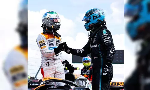 The McLarens were super-impressive: Mercedes driver George Russell