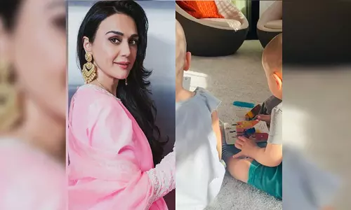 Preity Zinta shares pictures of her kids after their mundan ceremony