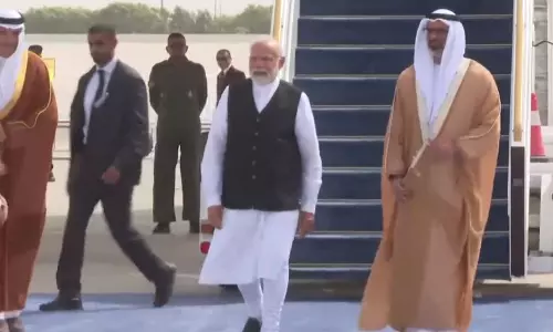 PM Modi arrives in UAE for final leg of two-nation visit