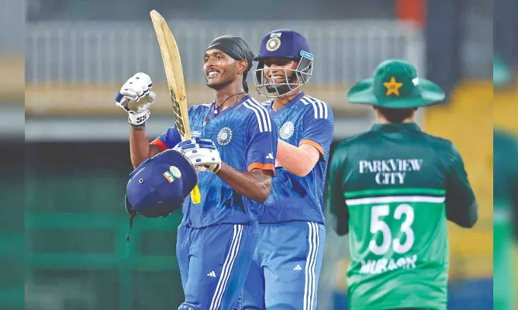 Sudharsan, Hangargekar help India A thrash Pakistan