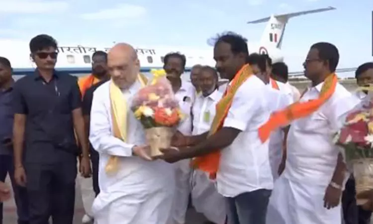 Shah arrives in Madurai, set to flag off BJPs padayatra in Rameswaram Shah arrives in Madurai, set to flag off BJPs padayatra in Rameswaram