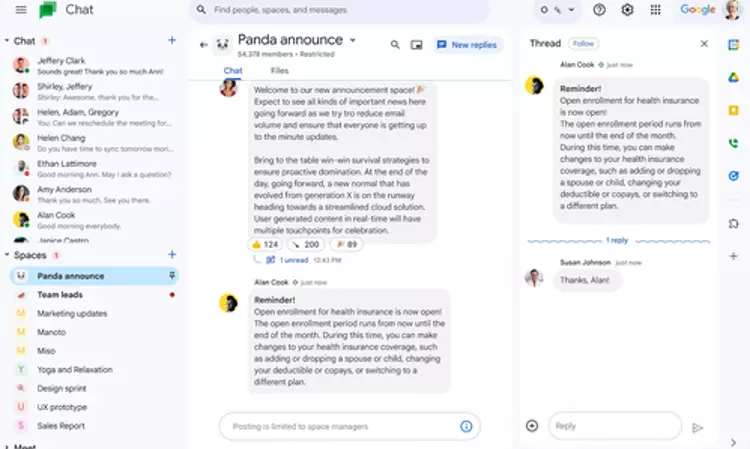 Google introduces in-line replies within announcement spaces in Chat Google introduces in-line replies within announcement spaces in Chat