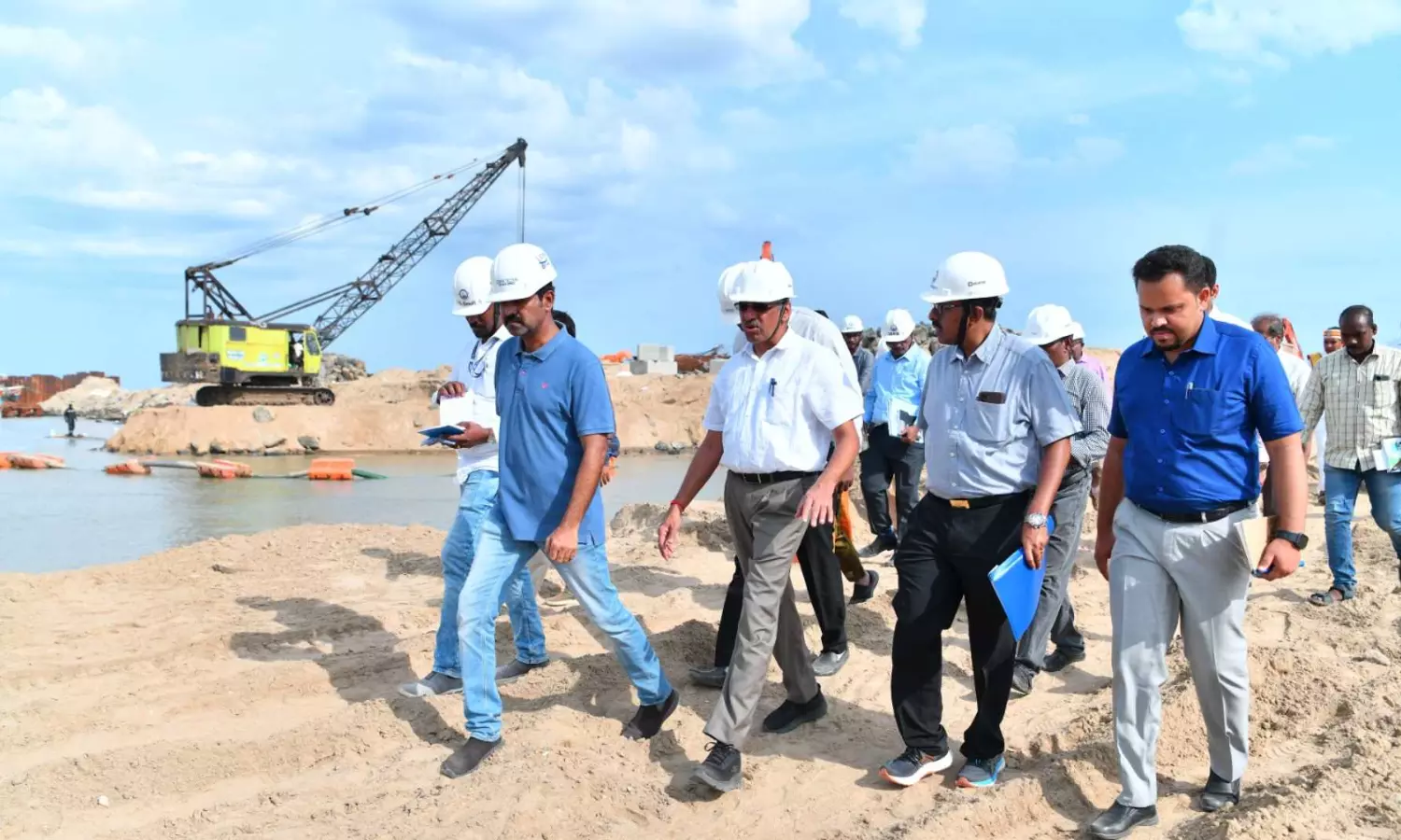 CS Shiv Das Meena reviews Nemmeli desalination plant work