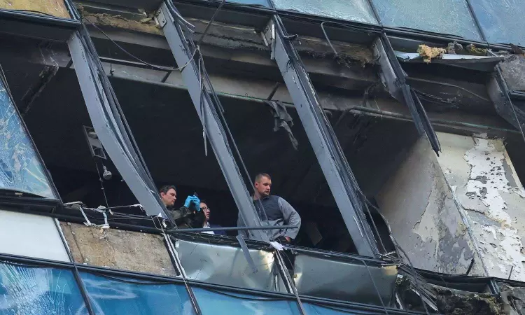 Drone hits tower housing Russian ministries for second time in three days