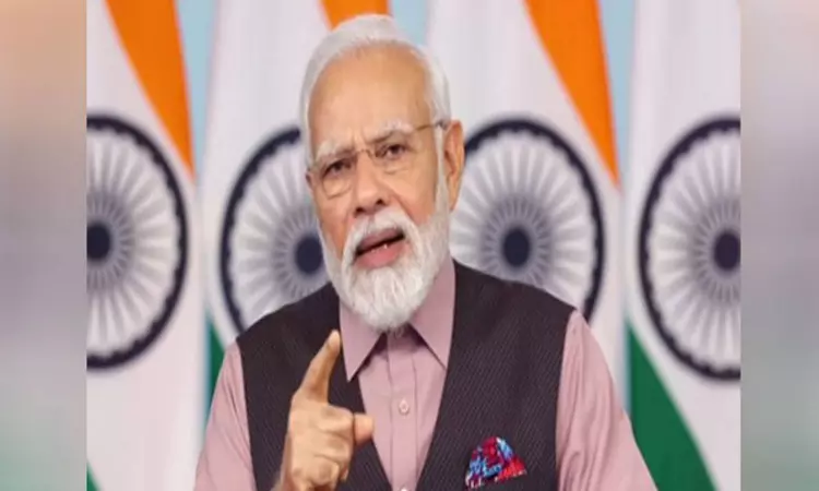Quit India...: PM Modis apparent jibe at Opposition bloc