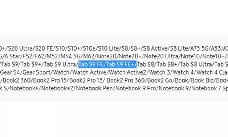 Samsung accidentally confirms Galaxy Tab S9 FE series