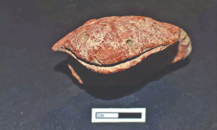 Terracotta snake figurine unearthed during 9th phase of Keeladi excavations Terracotta snake figurine unearthed during 9th phase of Keeladi excavations