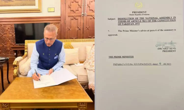 Pak President dissolves National Assembly, paves way for polls Pak President dissolves National Assembly, paves way for polls