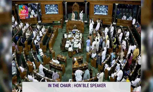 LS adjourned till 12 noon amid ruckus over Adhirs suspension LS adjourned till 12 noon amid ruckus over Adhirs suspension