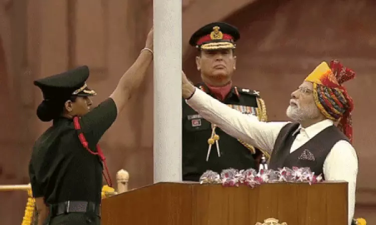 Modi hoists National Flag at Red Fort on 77th Independence Day