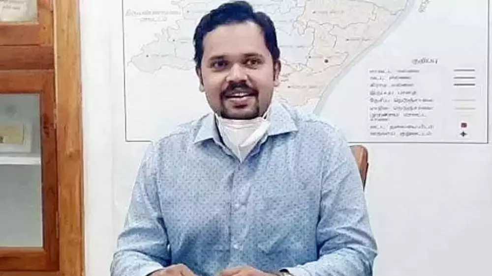 Collector inspects location for bus shelter
