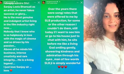 Kangana praises Bhansali, calls him living God