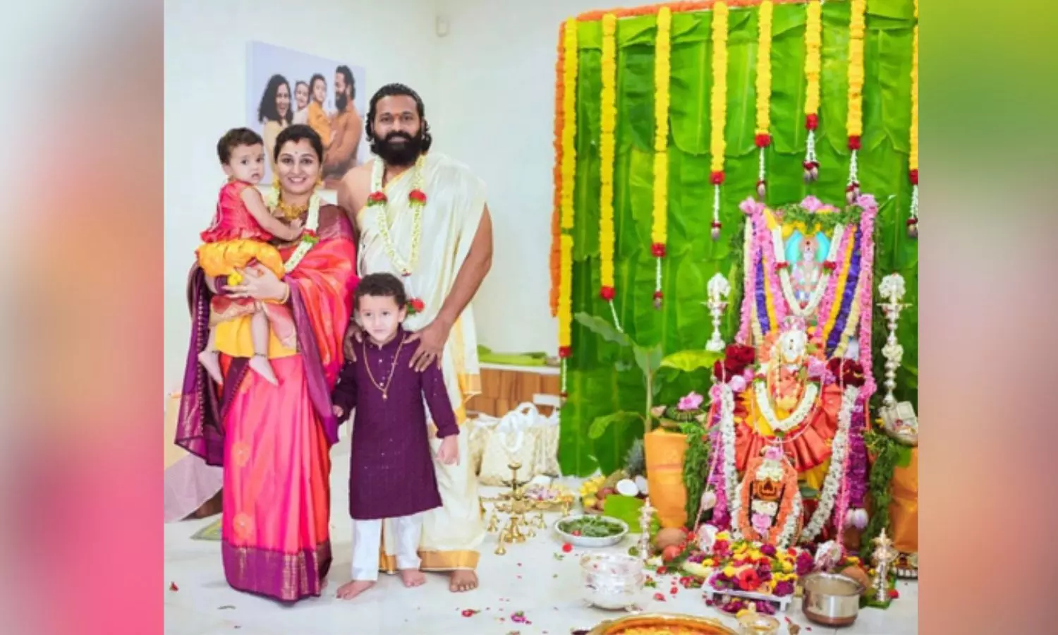 Kantara star Rishab Shetty celebrates Varamahalakshmi festival with family