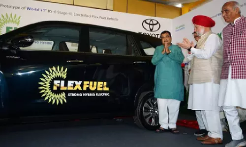 Gadkari unveils first prototype of BS6 Stage II Electrified Flex Fuel Vehicle