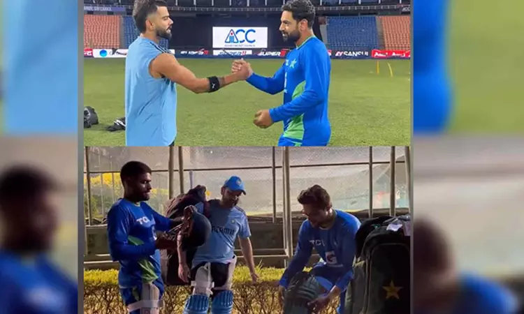 Pak and Indias players catch up ahead of their highly anticipated clash