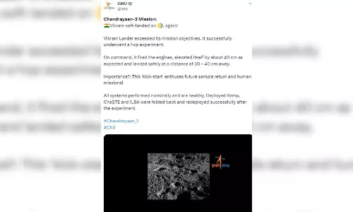 India’s moon lander Vikram hopped & soft landed again