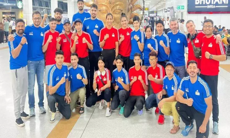 Indian Boxing contingent for Asian Games departs for training camp in China Indian Boxing contingent for Asian Games departs for training camp in China