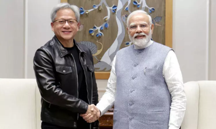 Modi meets Nvidia chief Jensen Huang Modi meets Nvidia chief Jensen Huang