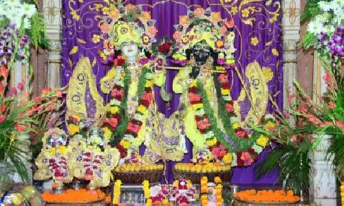 Lord Krishna in pearls & diamond-studded dresses this Janmashtami in Jaipur temple