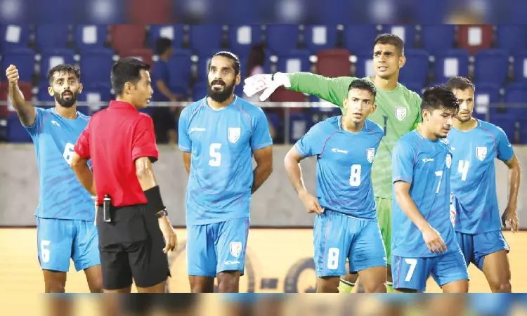 India lose to Iraq in penalty shootout after ‘controversial’ decision of referee India lose to Iraq in penalty shootout after ‘controversial’ decision of referee