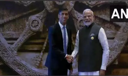 G20 Summit: PM Modi greets UK counterpart Rishi Sunak at Bharat Mandapam