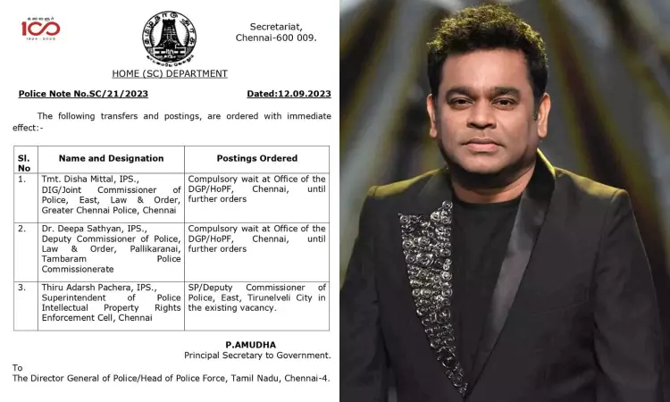 AR Rahmans Chennai concert fiasco: 2 TN police officers transferred AR Rahmans Chennai concert fiasco: 2 TN police officers transferred