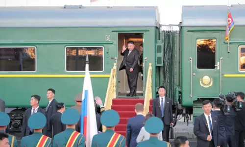 Kims train apparently en route to Russias Khabarovsk after summit with Putin