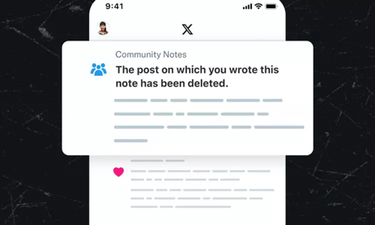 X to notify you when post on which you wrote a Community Note gets deleted