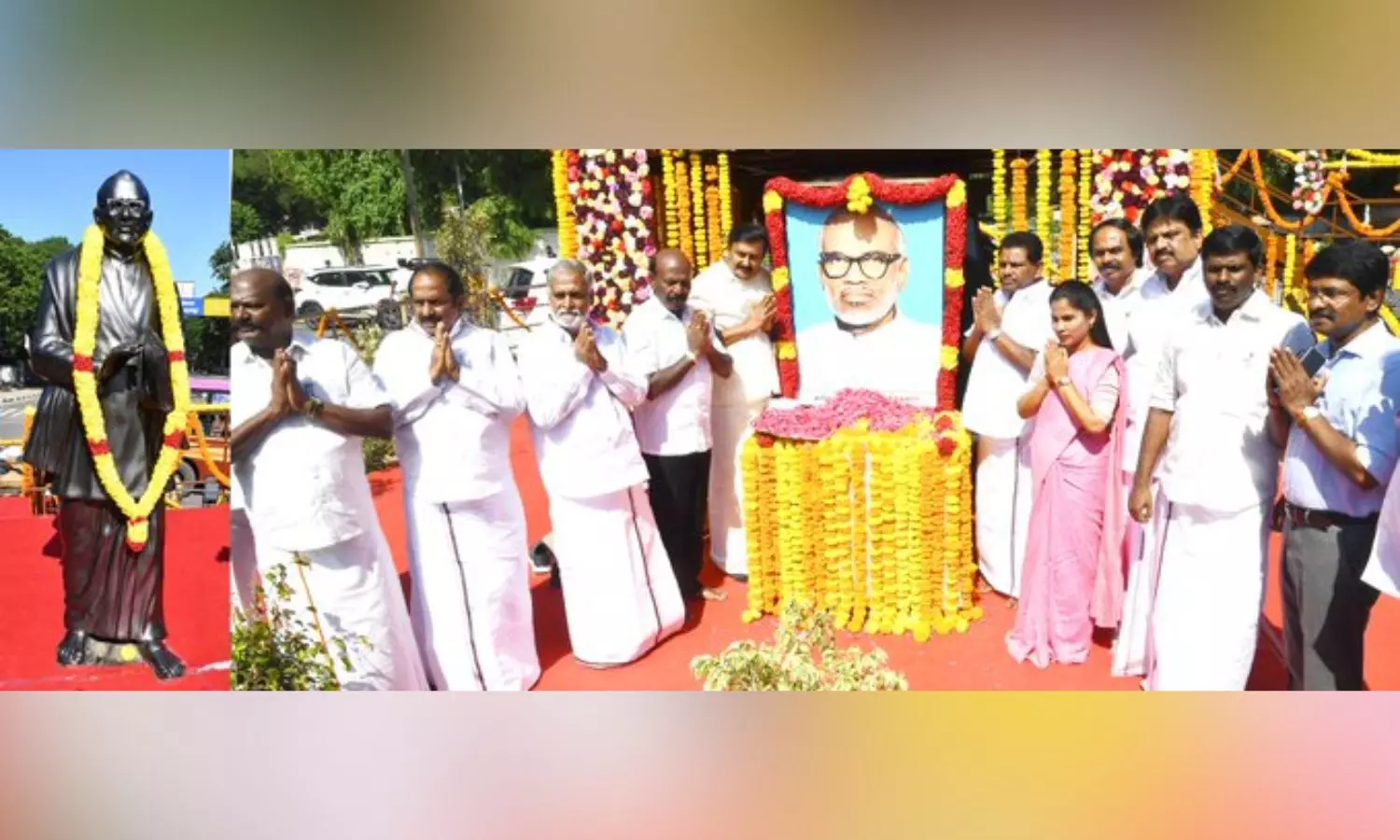 Leaders pay floral tribute to Si Pa Aditanar