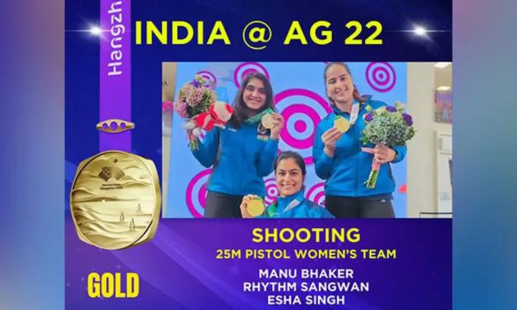 Asian Games: India wins second Gold in shooting, top finish for Womens 25 m pistol team