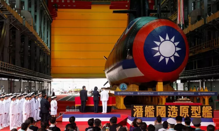 Taiwan reveals first homegrown submarine in defence milestone Taiwan reveals first homegrown submarine in defence milestone