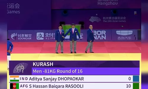 Asian Games: Dhopaokar knocked out of Pre-QF in Kurash