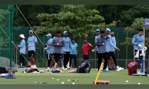 Indian cricket team holds practice session ahead of warm-up match against Netherlands