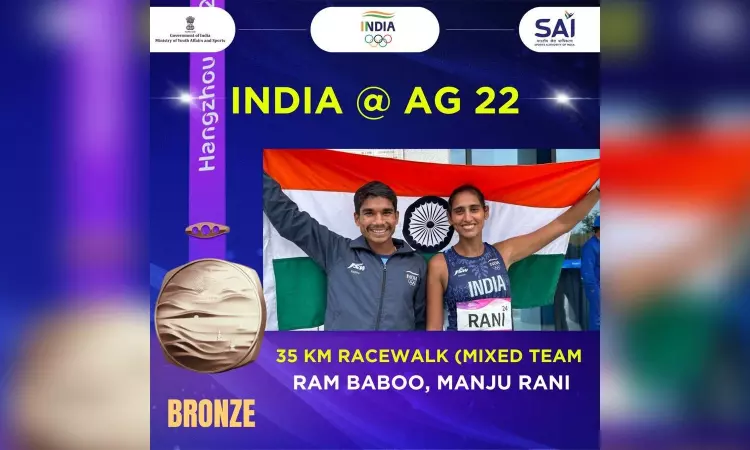 Manju, Baboo win 35km race walk mixed team bronze