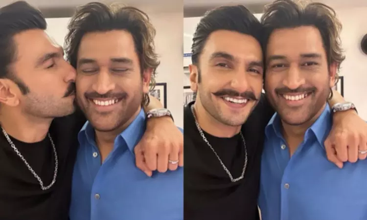 Ranveer says Mera Mahi, as he posts photo giving a peck on Dhonis cheeks