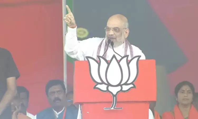 Shah kick-starts BJP campaign in Tgana with double-engine slogan Shah kick-starts BJP campaign in Tgana with double-engine slogan